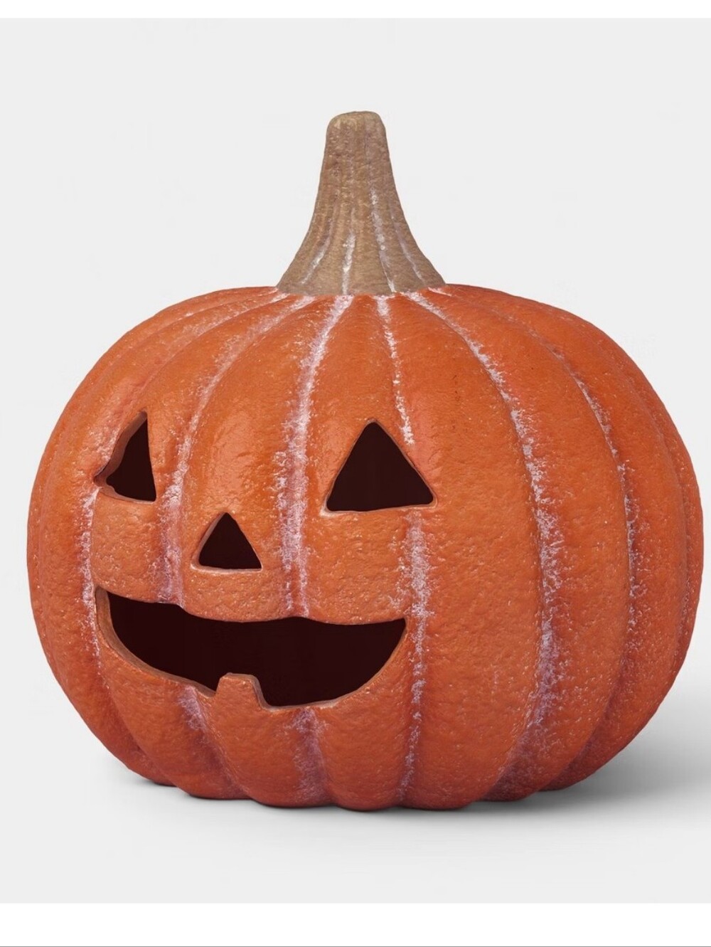 Hyde and EEK! Medium Terracotta Orange Jack Pumpkin Decorative Sculpture